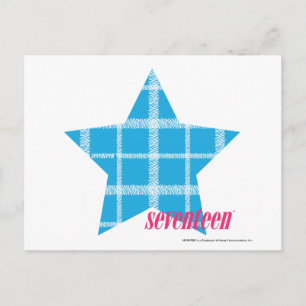 Kariertes Aqua 3 Postkarte