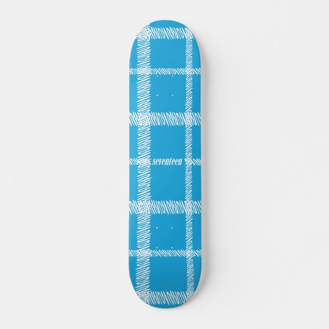 Kariertes Aqua Skateboard (Vorne)