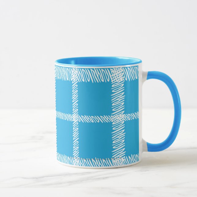 Kariertes Aqua Tasse (Rechts)