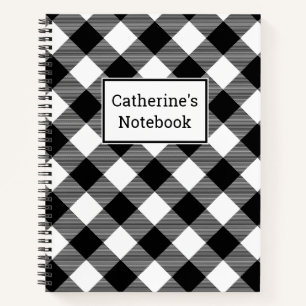 Kariertes Black & White Buffalo Notebook Notizbuch