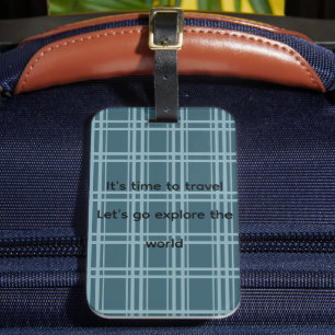 Kariertes Blau Gepäckanhänger