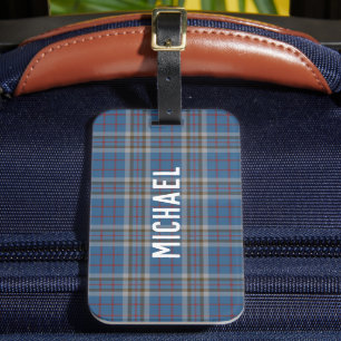 Kariertes Blau-Grau-Schottenmuster Custom Thompson Gepäckanhänger