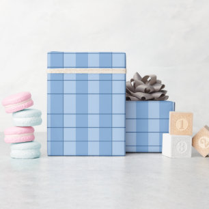 Kariertes Blau Karo Geschenkpapier