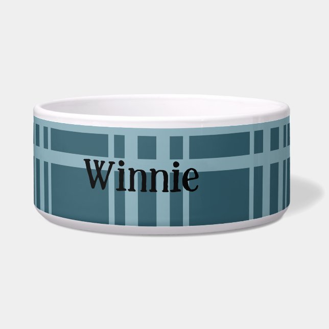 Kariertes Blau Napf (Vorderseite)