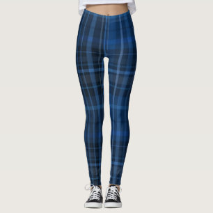 Kariertes blaues Muster Leggings