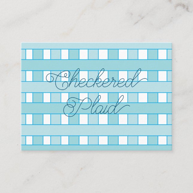 Kariertes blaues Prüfmuster Visitenkarte (Vorderseite)