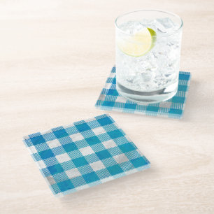 Kariertes Blue-Checkered Buffalo Glasuntersetzer