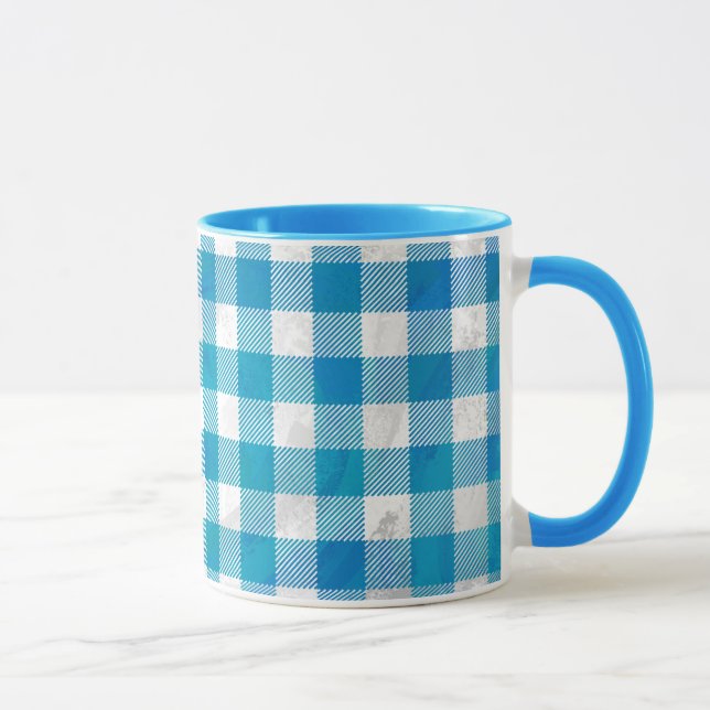 Kariertes Blue-Checkered Buffalo Tasse (Rechts)