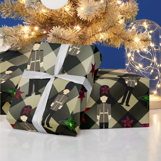 Kariertes Britisches Soldaten-Weihnachtswrapping-P Geschenkpapier (Feiertage)