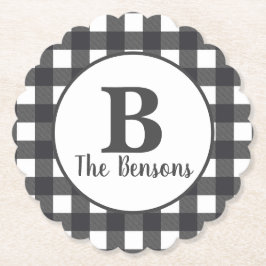 Kariertes Buffalo, Grau-Weiß Untersetzer