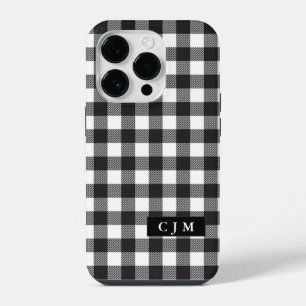 Kariertes Buffalo-Karo-Muster mit Monogramm einfac iPhone 14 Pro Hülle