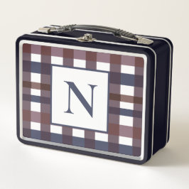 Kariertes Buffalo-Monogramm Metall Brotdose