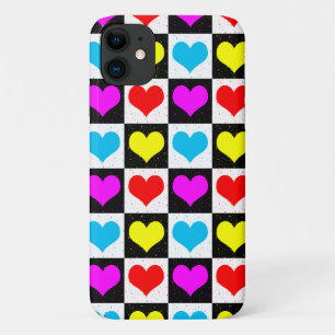 Kariertes Buntes Herzen Muster  Case-Mate iPhone Hülle