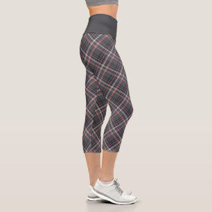 Kariertes Capris, grau und rosa Capri Leggings