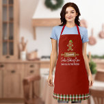 Kariertes Cookie Backen Crew Rote Weihnachten Schürze<br><div class="desc">Die ideale Schürze für alle Ihre Feiertage Weihnachten Backen! Niedlicher Lebkuchenmann und rollendes Button mit Ihrem Namen. Spaß Typografie sagt "Cookie Baking Crew - Backen und Verkochen Division". Die perfekte Schürze für Ihre ganze Familie! Spaß kariertes Muster auf der Unterseite des Designs.</div>