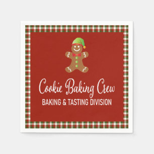 Kariertes Cookie Backen Crew Roter Weihnachtsfeier Serviette