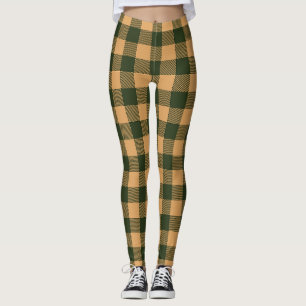Kariertes Cremfeld-Minimalmuster Leggings
