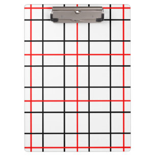 Kariertes Design der roten schwarzen Gitterlinien Klemmbrett