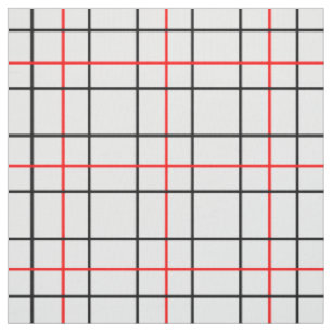 Kariertes Design der roten schwarzen Gitterlinien Stoff