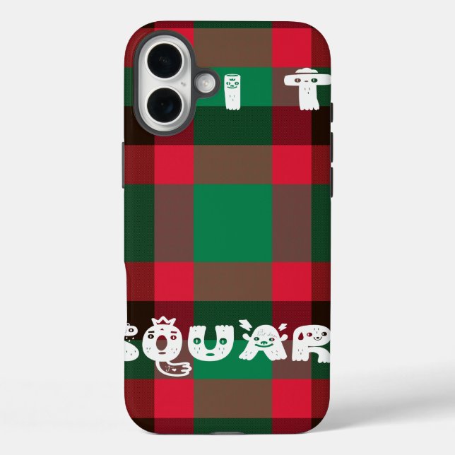 Kariertes Design in Rot und Grün Case-Mate iPhone Hülle (Rückseite)