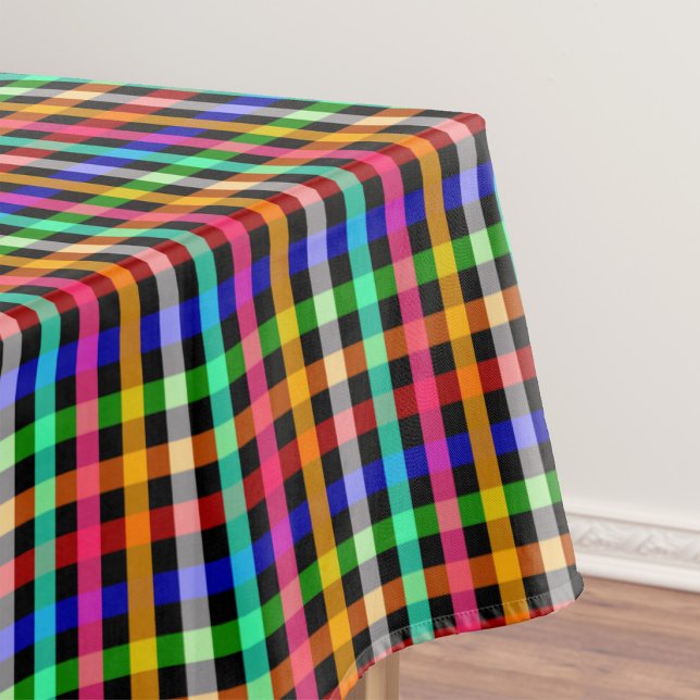 Kariertes Design von Black Multicolored Gingham Tischdecke (Von Creator hochgeladen)