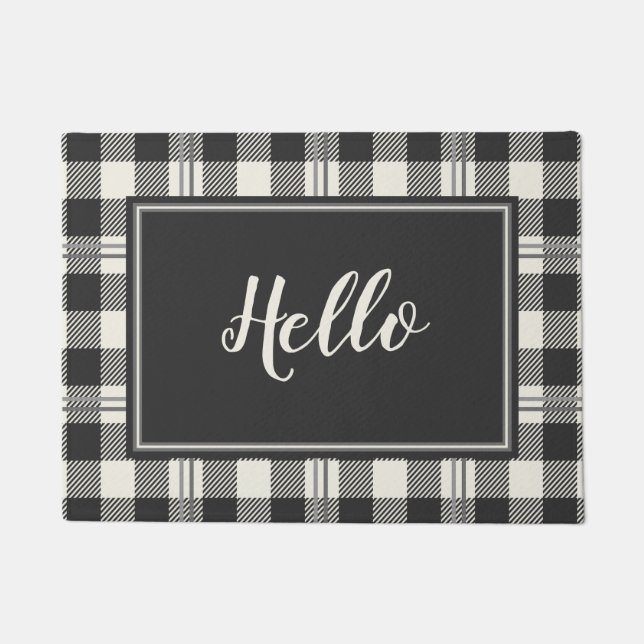 Kariertes Doormat-Design von Hello Buffalo Fußmatte (Vorderseite)