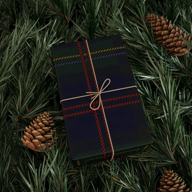Kariertes Elegantes Rustikales Classic Holiday Tar Geschenkpapier (Plaid Rustic Clan Malcolm Tartan Wrapping Paper)