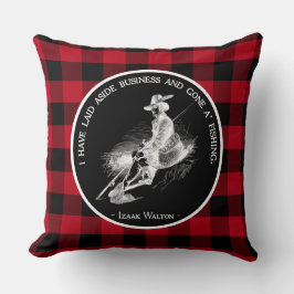 Kariertes Fischangebot Schwarz und Rot Buffalo Kissen