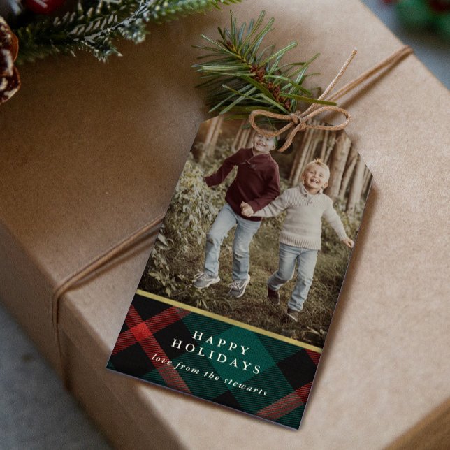 Kariertes Foto Geschenkanhänger (Von Creator hochgeladen)