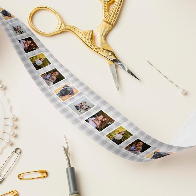 Kariertes Foto "Grau & White Buffalo" Satinband (Von Creator hochgeladen)