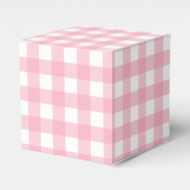 Kariertes Gastgeschenk Pink Gingham Geschenkschachtel (Vorderseite)