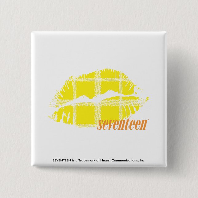 Kariertes Gelb Button (Vorderseite)