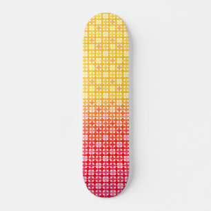 Kariertes gelbes Farbverlauf Skateboard