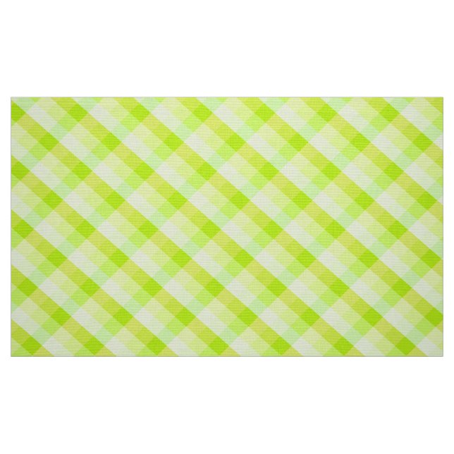 Kariertes gelbes und grünes Muster Stoff (Fat Quarter (45,7 x 55,9 cm))