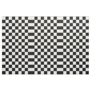 Kariertes geometrisches Schwarzweiss-Gewebe Stoff
