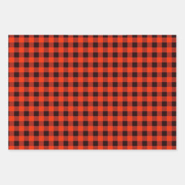 Kariertes Geschenk von Black and Red Buffalo Geschenkpapier Set