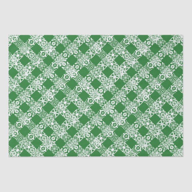 Kariertes Gingham-Gingham-Muster Weihnachten Seidenpapier (Vorderseite)