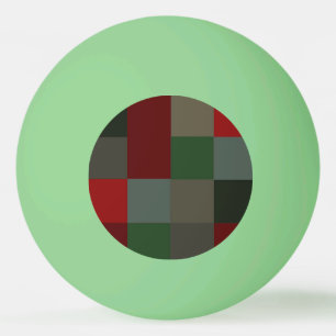 Kariertes Glühen in dunkelgrünem Design Tischtennisball