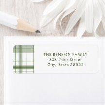 Kariertes Green White Return Label