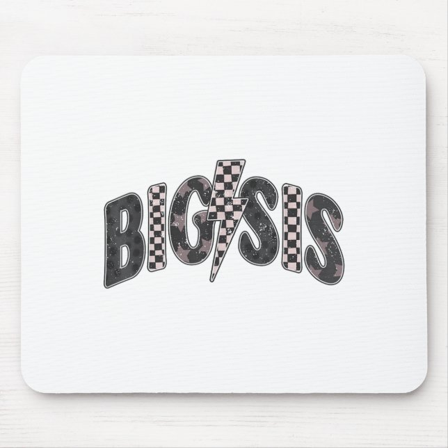 Kariertes großes Schwester-Schwester-Ankündigung B Mousepad (Vorne)