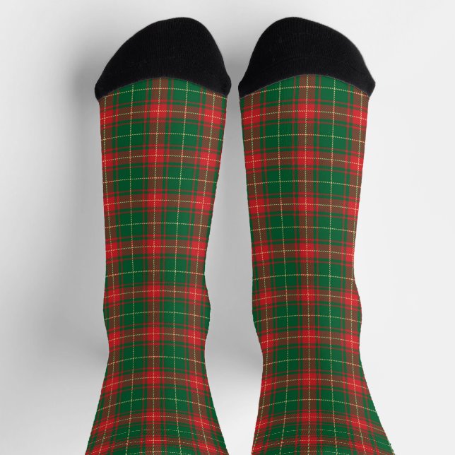 Kariertes, grün-grünes Tartan-Muster Socken (Oben)