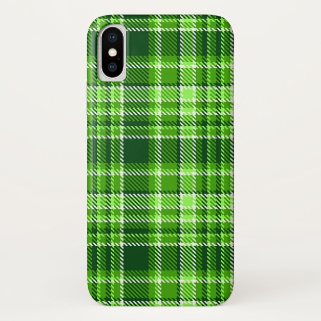 Kariertes grüne Farbmuster Case-Mate iPhone Hülle (Rückseite)