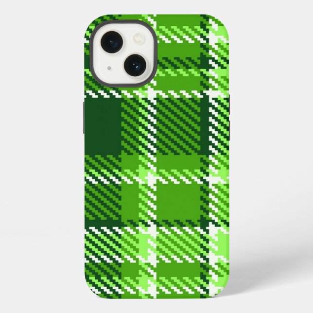 Kariertes grüne Farbmuster iPhone Hülle (Rückseite)