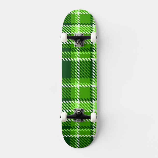 Kariertes grüne Farbmuster Skateboard (Vorderseite)