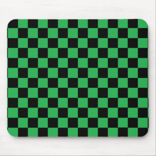 Kariertes Grünes und schwarz Mousepad