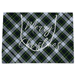 Kariertes grünes Weihnachtsfest Gordon Tartan Große Geschenktüte