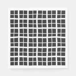 Kariertes Halloween-Chic-Party in Schwarz und Weiß Serviette