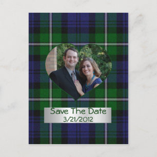 Kariertes Herz Foto Save the Date Postkarte