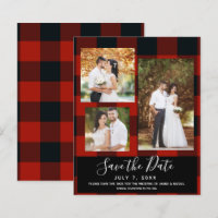 Kariertes HochzeitsFoto für Red Black Karos Save t