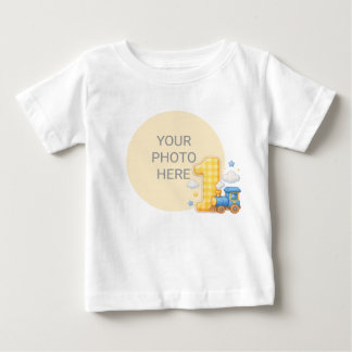 Kariertes individuelles Foto-Geburtstags-Baby-Shir Baby T-shirt